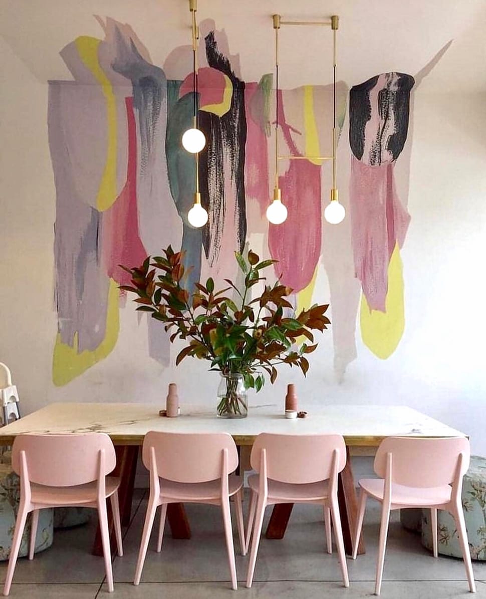 Pink dining room referenced in the Atlas Concorde USA blog from Nest Studio Collection