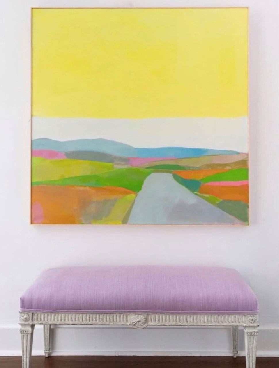 Colorful artwork featured in the Atlas Concorde USA blog from Christian Ladd Interiors