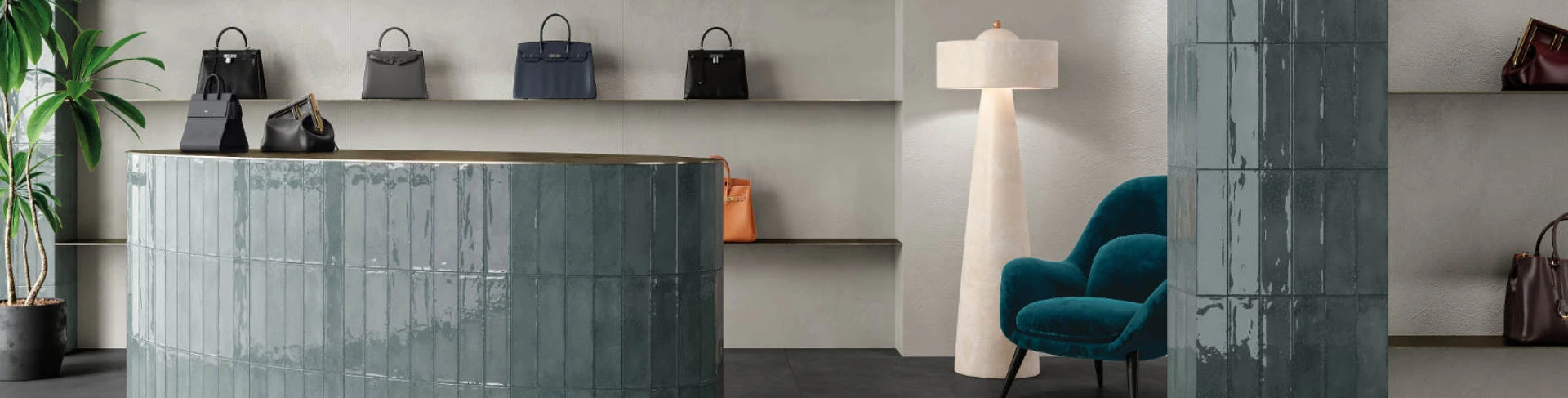 WALL, COUNTERTOP: Avenue Lexington Ocean 3x12