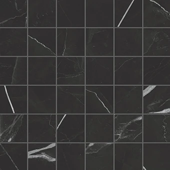 Beyond Calacatta Black marble-look porcelain tile in mosaic pattern from Atlas Concorde USA - thumbnail