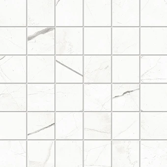 Beyond Calacatta Classic White marble-look porcelain tile in mosaic pattern from Atlas Concorde USA - thumbnail