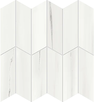 Beyond Dolomite Cool White marble-look porcelain tile in apex mosaic pattern from Atlas Concorde USA - thumbnail