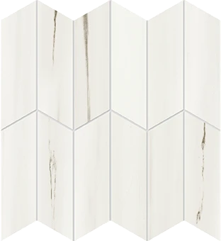 Beyond Dolomite Warm White marble-look porcelain tile in apex mosaic pattern from Atlas Concorde USA - thumbnail