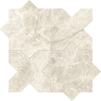 Beyond Taj Mahal Alabaster marble-look porcelain tile in star&cross mosaic pattern from Atlas Concorde USA – thumbnail