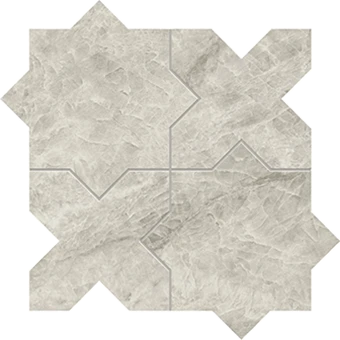 Beyond Taj Mahal Cloud marble-look porcelain tile in star&cross mosaic pattern from Atlas Concorde USA – thumbnail