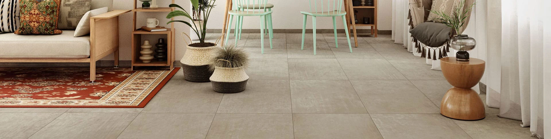 This contemporary bathroom features Atlas Concorde USA's Boho porcelain tiles.