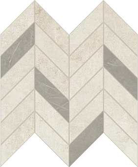 Cove Breeze chalk-look porcelain tile in dart pattern from Atlas Concorde USA - sample