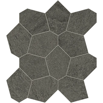 Element Carbon Mosaic stone-look porcelain tile in Turtle pattern from Atlas Concorde USA - thumbnail