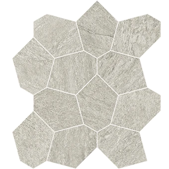 Element Silver Mosaic stone-look porcelain tile in Turtle pattern from Atlas Concorde USA - thumbnail