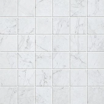 Eon Collection Carrara marble-look porcelain tile in mosaic pattern from Atlas Concorde USA - Sample