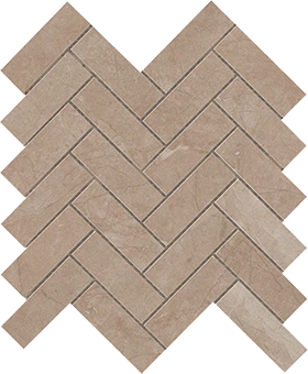 Eon Collection Corinthian Beige marble-look porcelain tile in herringbone pattern from Atlas Concorde USA - Sample