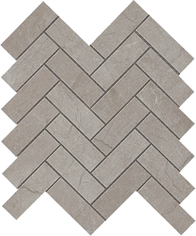 Eon Collection Corinthian Grey marble-look porcelain tile in herringbone pattern from Atlas Concorde USA - Sample