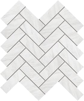 Eon Collection Eldorado marble-look porcelain tile in herringbone pattern from Atlas Concorde USA - Sample