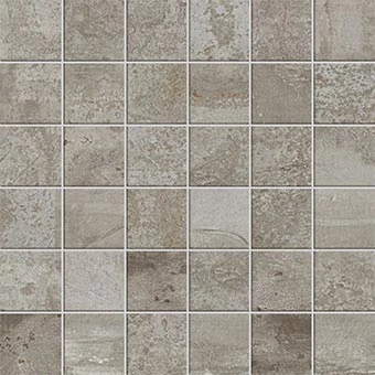 Forge Collection Aluminum metal-look porcelain tile in 2x2 mosaic from Atlas Concorde USA - sample