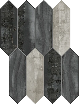 Forge Collection Dark Extend Mosaic pattern Mood porcelain tile from Atlas Concorde USA - sample