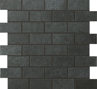 Forge Collection Steel metal-lookporcelain tile in brick mosaic pattern from Atlas Concorde USA - sample