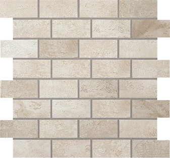 Forge Collection Tin metal-look porcelain tile in brick mosaic pattern from Atlas Concorde USA - sample