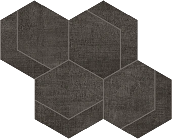 Fray Collection Black Hexmark Mosaic tile from Atlas Concorde USA - thumbnail