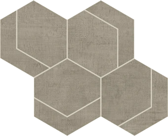 Fray Gray Hexmark Mosaic porcelain tile from Atlas Concorde USA - thumbnail