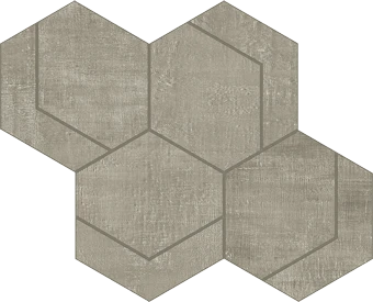 Fray Collection Metal Gray Hexmark Mosaic tile from Atlas Concorde USA - thumbnail