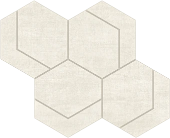 Fray Collection Metal White Hexmark Mosaic tile from Atlas Concorde USA - thumbnail