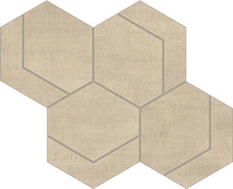 Fray Sand Hexmark Mosaic fabric-look porcelain tile from Atlas Concorde USA - thumbnail