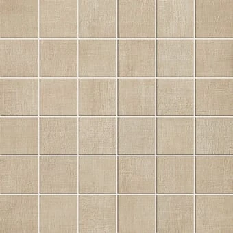 Fray Collection Sand fabric-look porcelain tile in 2x2 mosaic from Atlas Concorde USA -sample