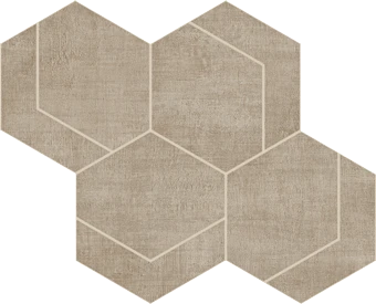 Fray Collection Taupe Hexmark Mosaic porcelain tile from Atlas Concorde USA - thumbnail