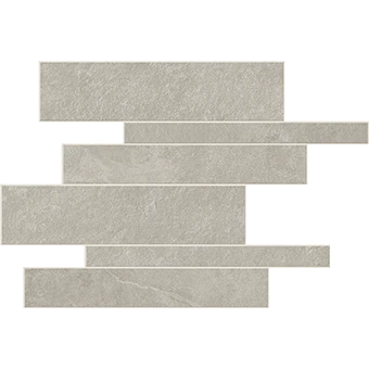 Hero Silver stone-look porcelain tile in linear mosaic pattern from Atlas Concorde USA - thumbnail