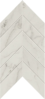 Liberty Collection Calacatta Centennial marble-look porcelain tile in chevron pattern from Atlas Concorde USA - Sample