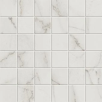Liberty Collection Calacatta Centennial marble-look porcelain tile in 2x2 mosaic from Atlas Concorde USA - sample