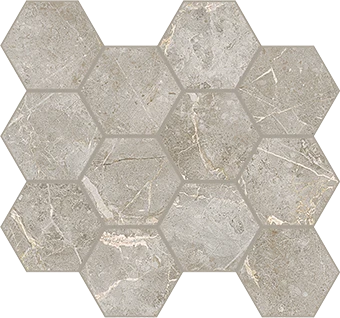 Liberty Collection Franklin Grey marble-look porcelain tile in honeycomb pattern from Atlas Concorde USA - Sample