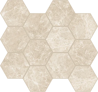 Liberty Collection Monument Cream marble-look porcelain tile in honeycomb pattern from Atlas Concorde USA - Sample