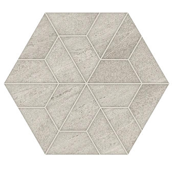 Outland Silver Multi-Hex Mosaic porcelain tile from Atlas Concorde USA - thumbnail