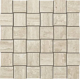 Path Collection White stone-look porcelain tile in mosaic pattern from Atlas Concorde USA - sample