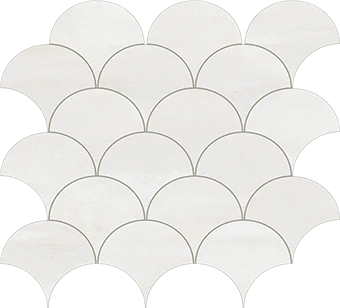 Reflex Collection Bright metal-look porcelain tile in peacock mosaic pattern from Atlas Concorde USA - sample