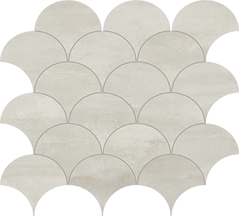 Reflex Collection Mercury metal-look porcelain tile in peacock mosaic pattern from Atlas Concorde USA - sample