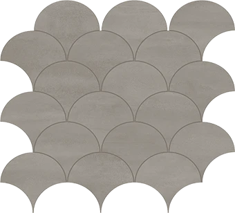 Reflex Collection Titanium metal-look porcelain tile in peacock mosaic pattern from Atlas Concorde USA - sample