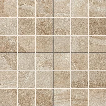 Elegant 2x2 mosaic grid-look with Ridge Beige porcelain tile from Atlas Concorde USA-sample