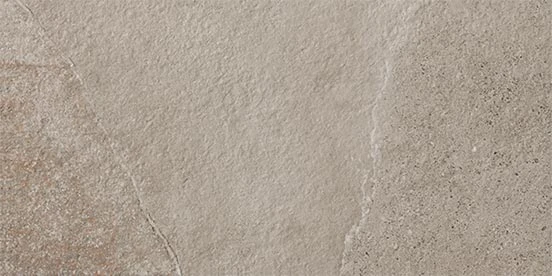 Beautiful natural stone-look of Ridge Greige porcelain tile 12x24 from Atlas Concorde USA -sample