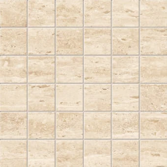 Travertino Sand marble-look porcelain tile in mosaic pattern from Atlas Concorde USA - thumbnail