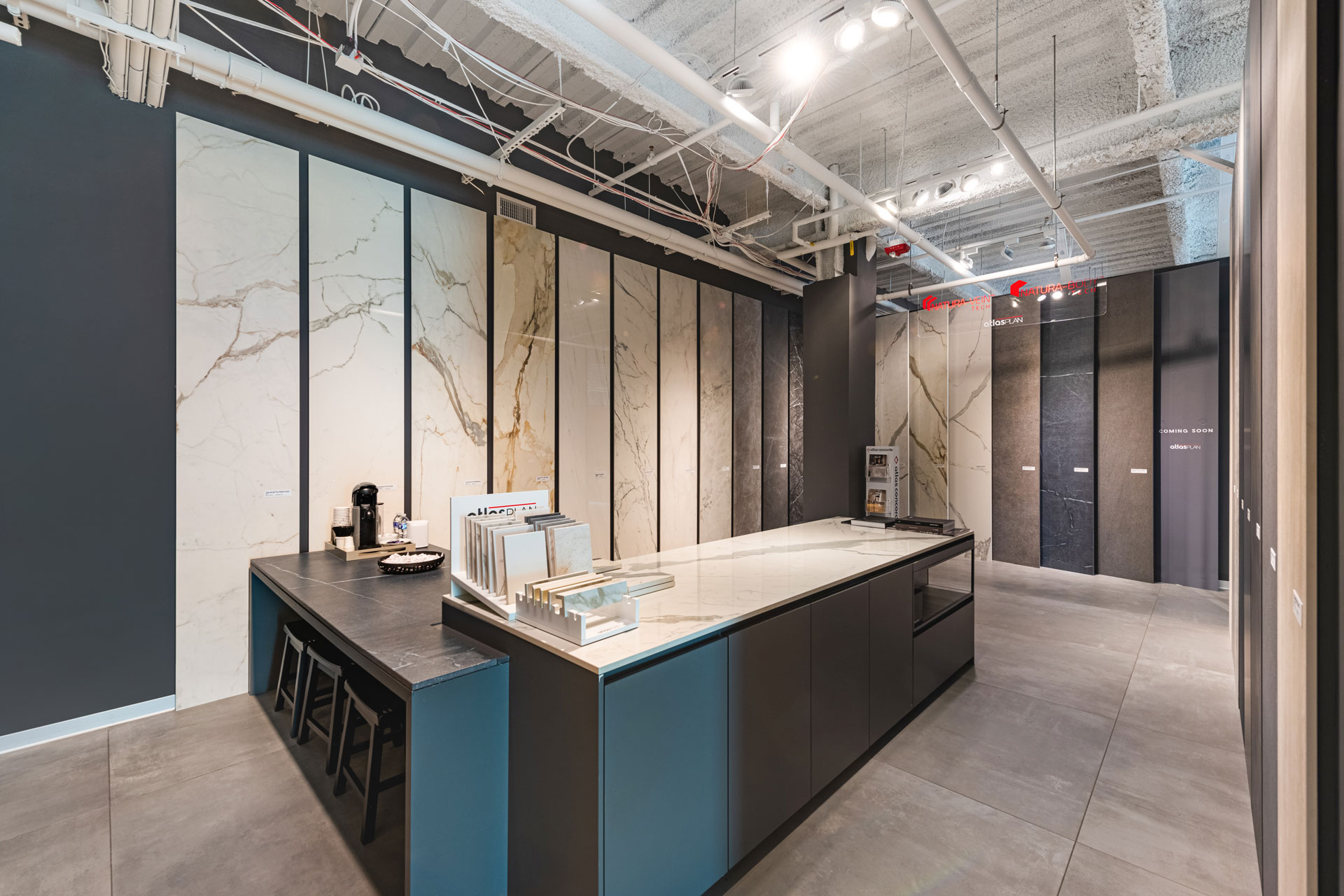 Atlas Plan countertops and large slabs in our Nashville Showroom